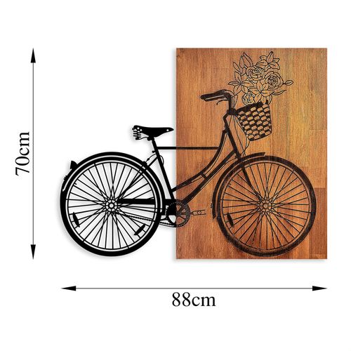 Wallity Ukrasni drveni zidni dodatak, Historical Floral Bike - L - 376 slika 6