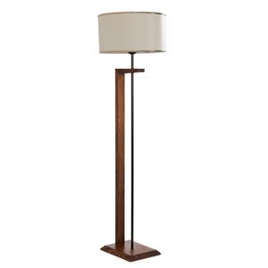 Opviq MenekÅŸe Ceviz Lambader Silindir Finli Krem Erkametli Walnut Floor Lamp