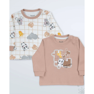 Miniworld Majica dugih rukava za bebe Panda 1, 2kom