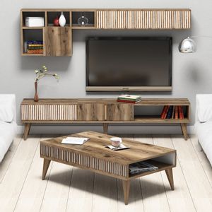 Milan - Walnut Walnut Living Room Furniture Set