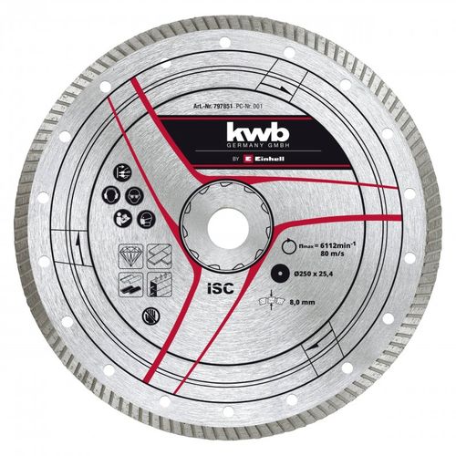 KWB Dijamantna rezna ploča turbo 250x25.4 mm, za TE-SC 570 L slika 1