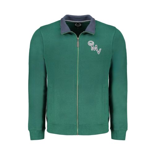 GIAN MARCO VENTURI MEN'S GREEN ZIP SWEATSHIRT slika 1