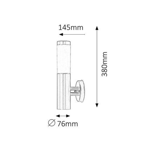 Rabalux Inox torch spoljna zidna lampa E27 60W IP44 Spoljna rasveta slika 2