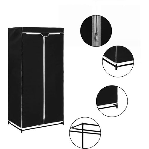 282437 Wardrobe Black 75x50x160 cm slika 1