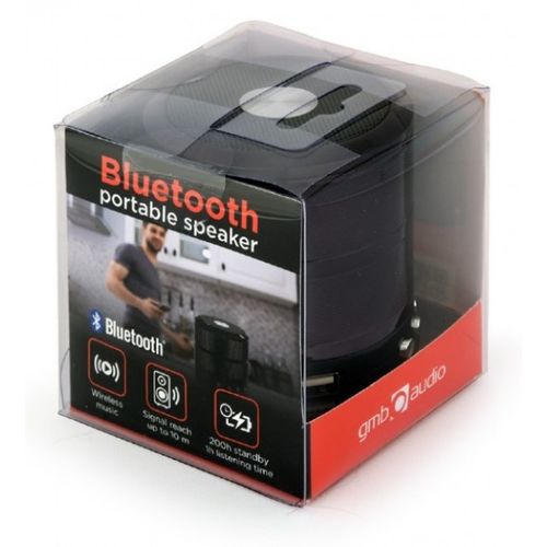 SPK-BT-08-BK Gembird Portable Bluetooth speaker +handsfree 3W, FM, microSD, AUX, black slika 2