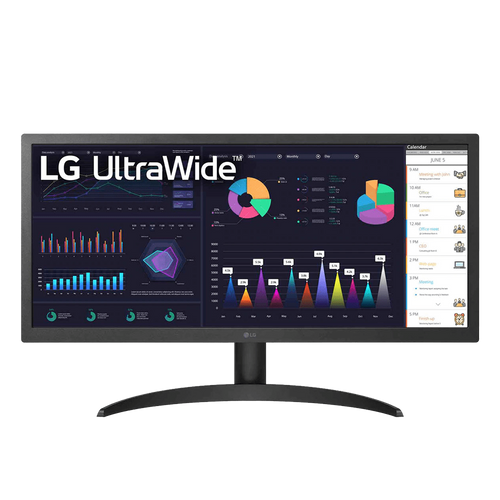 LG 26WQ500-B 25.7" IPS UltraWide FHD 2560x1080@75 Hz, 21:9, 1000:1, 1ms, 250 cd/m2, 178°/178°, HDR 10, 2 HDMI, AMD FreeSync, Tilt, VESA 100x100 mm, Black, 3yw slika 1