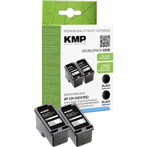 KMP tinta zamijenjen HP 339 kompatibilan 2-dijelno pakiranje crn H25D 1023,4021 slika 3