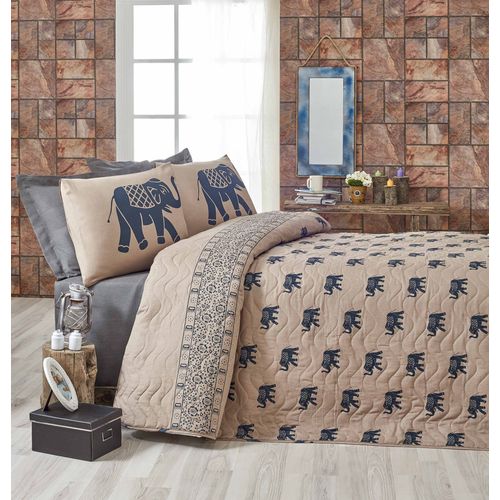 Fil - Blue Blue
Light Brown Double Quilted Bedspread Set slika 1