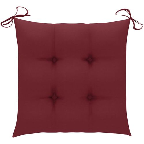 Jastuci za stolice 6 kom crvena boja vina 40x40x7 cm od tkanine slika 2