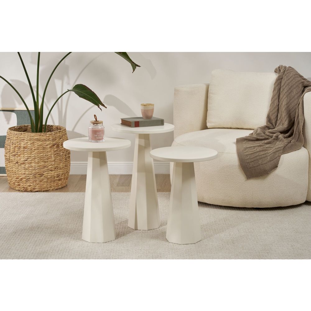 Set bočnih stolova "Lilyum" (57 + 52 + 47) - bijela boja slika 2