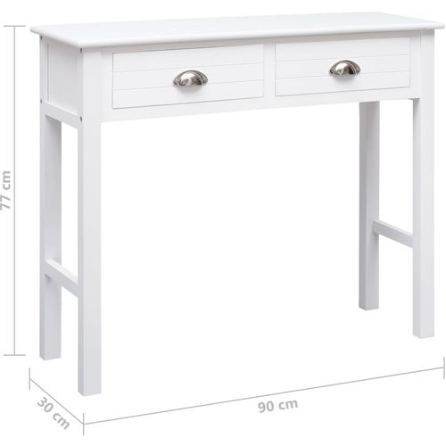 Konzolni stol bijeli 90 x 30 x 77 cm drveni slika 42