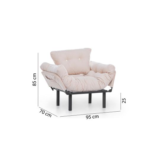 Atelier Del Sofa Fotelja, Krem, Nitta Single - Cream slika 13