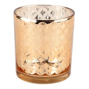 Božićni ukras-staklene čaše za svijeće RETRO srebrno/zlatno 7,3 x 8 cm