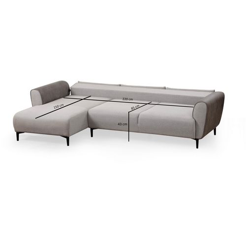 Aren Left - Grey Grey Corner Sofa-Bed slika 11
