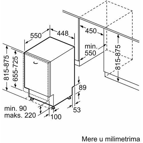 Bosch SPV2HKX39E Serija 2 Ugradna mašina za pranje sudova, 9 kompleta, HomeConnect, Širina 45 cm slika 9