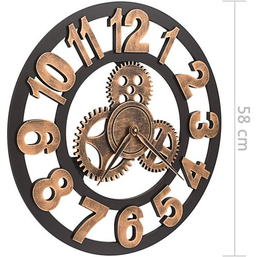Zidni sat metalni 58 cm zlatno-crni slika 37