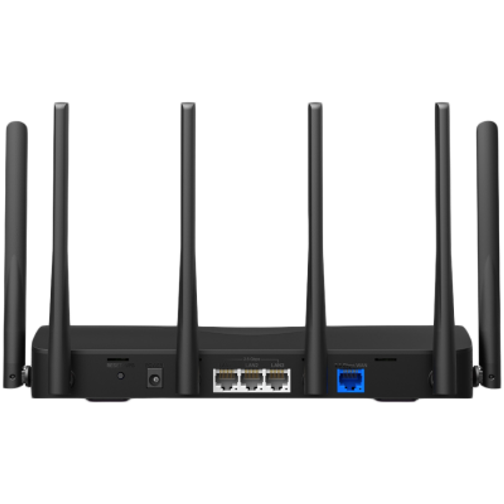 Mercusys MR47BE BE9300 Tri-Band Wi-Fi 7 Router, 574 Mbps at 2.4 GHz + 2880 Mbps at 5 GHz + 5760 Mbps at 6 GHz, 6× External Antennas, 1× 2.5 Gbps WAN port + 3× 2.5 Gbps LAN ports, MLO, 4096-QAM, OFDMA, 300+ devices, Beamforming, WPA3, MU-MIMO slika 2