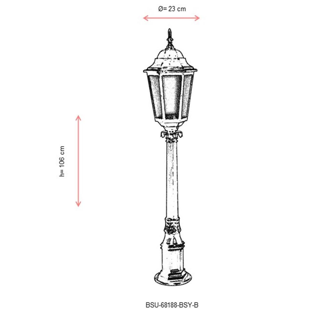 BSU-68188-BSY-B Crna i Bijela Spoljašnja Podna Lampa slika 3