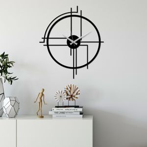 Decorative metal wall clock Minimal, colour: black