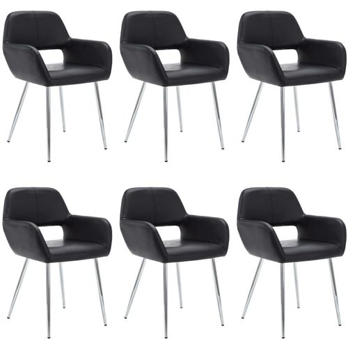 Blagovaonske stolice od umjetne kože 6 kom crne slika 1