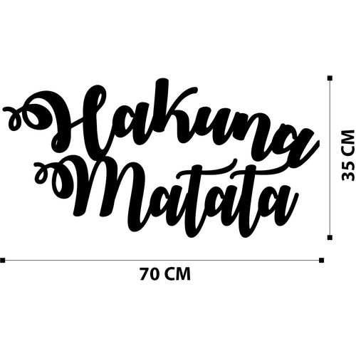 Hakuna Matata Black Decorative Metal Wall Accessory slika 6