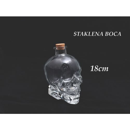 Staklena boca lobanja 18cm slika 1