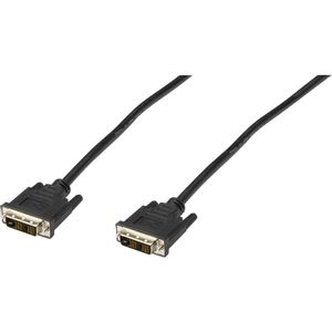 Digitus DVI priključni kabel DVI-D 18+1-polni utikač, DVI-D 18+1-polni utikač 2.00 m crna AK-320100-020-S mogućnost vijčanog spajanja, s feritnom jezgrom DVI kabel