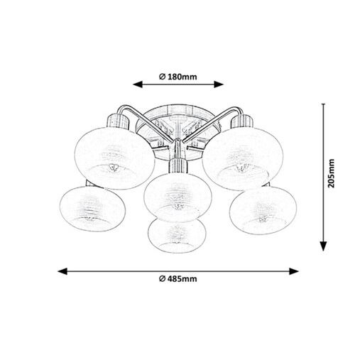 Rabalux Sorina plafonjera.E14 6x MAX40W,bronza slika 2