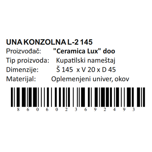 Ceramica lux   Una donji deo L-2 145 konzolna 300255 slika 6