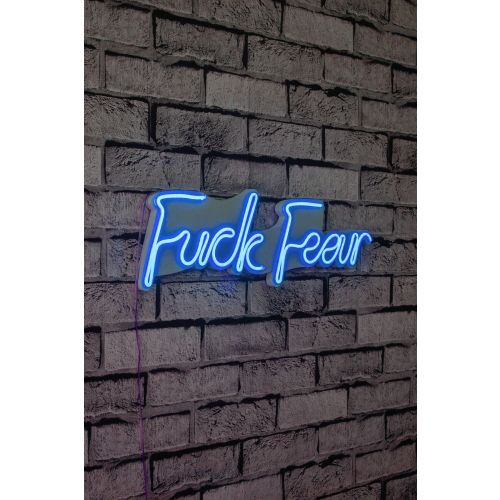 Fuck Fear - Plava Dekorativna Plastična LED Rasveta slika 2