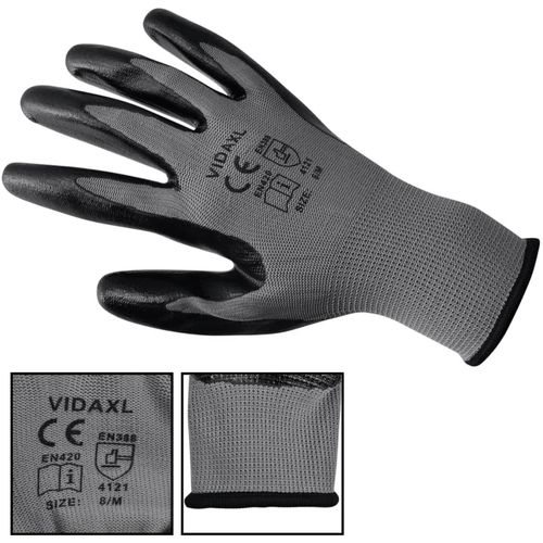 Radne rukavice Nitril 24 Para sivo-crne Veličina 10 / XL slika 24