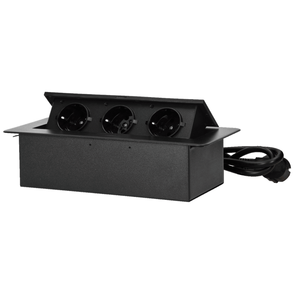 Orno Produžni kabl sa 3 x Schuko utičnice, ugradbena - OR-GM-9033(GS)/B slika 1