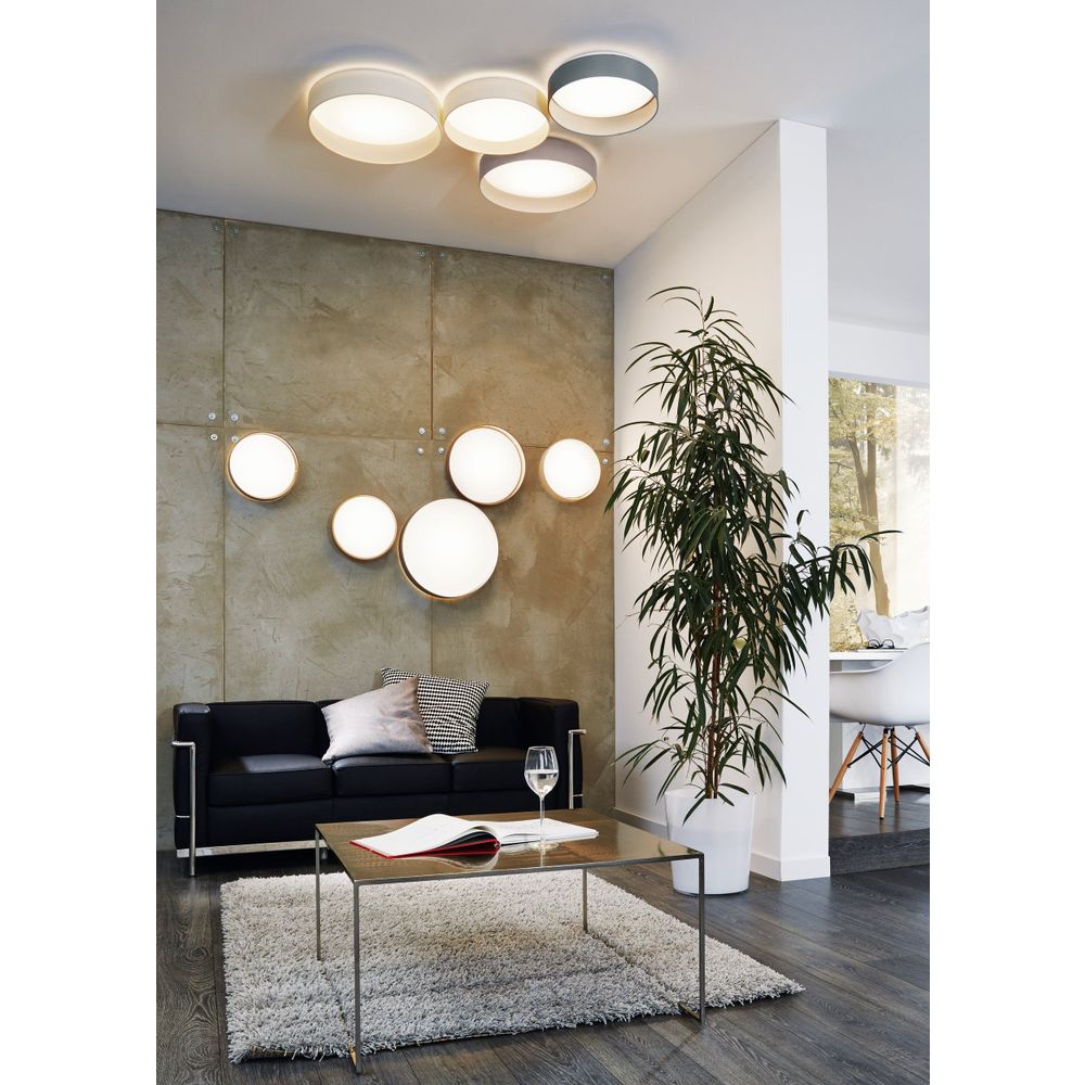 Eglo Palomaro 1 Plafonjera sa LED Osvjetljenjem, 18W, 2000lm, Promjer 405mm, Smeđa Plastika/Tekstil slika 6