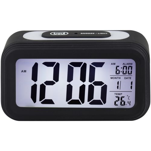 TREVI budilica, termometar, kalendar, digitalni display, snooze, crna SLD3068S slika 3