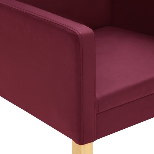 Blagovaonske stolice od umjetne kože 2 kom crvena boja vina slika 7