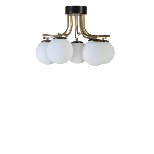 Roma 5 Li Siyah Beyaz Camlı Avize Black
White Chandelier slika 3