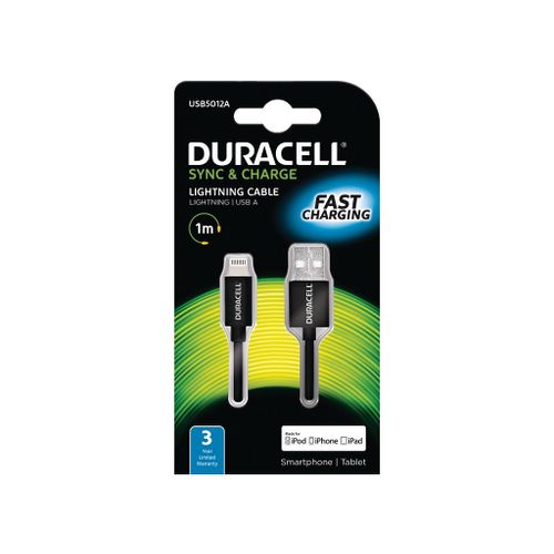 Duracell Kabel – Lightning to USB 1m - Black slika 1