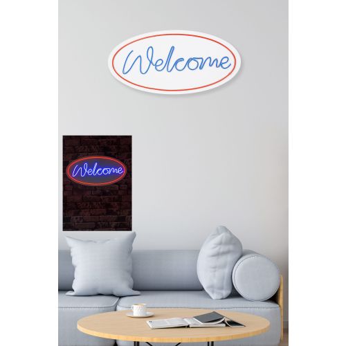 Wallity Ukrasna plastična LED rasvjeta, Welcome - Red, Blue slika 3