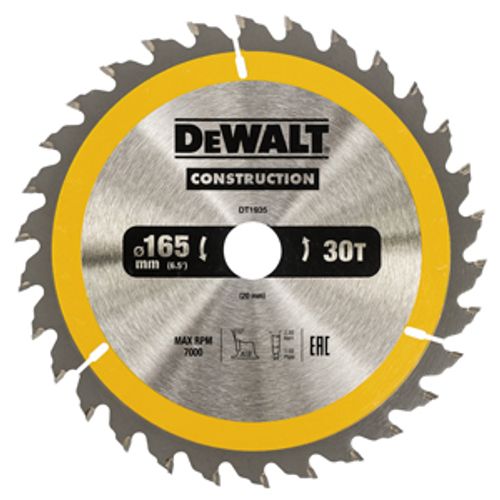 Dewalt LIST KRUŽNE PILE ZA DRVO 30 Z 165x20mm DT1935 slika 1