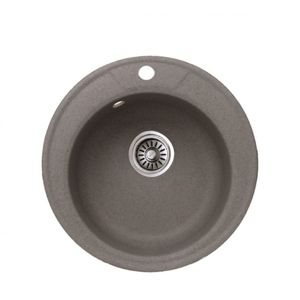 Inter Ceramic sudoper usadni okrugli 49x49x20 cm + sifon, granit sivi