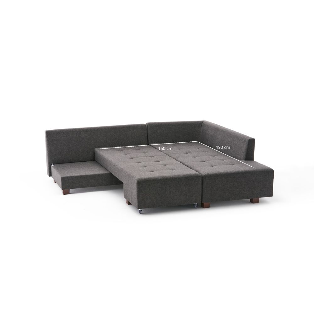 Ugaona Sofa na Razvlačenje Manama - Desni Kut, Antracit Boja slika 10