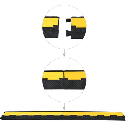 Rampe za zaštitu kabela 2 kom s 2 kanala gumene 101,5 cm slika 7