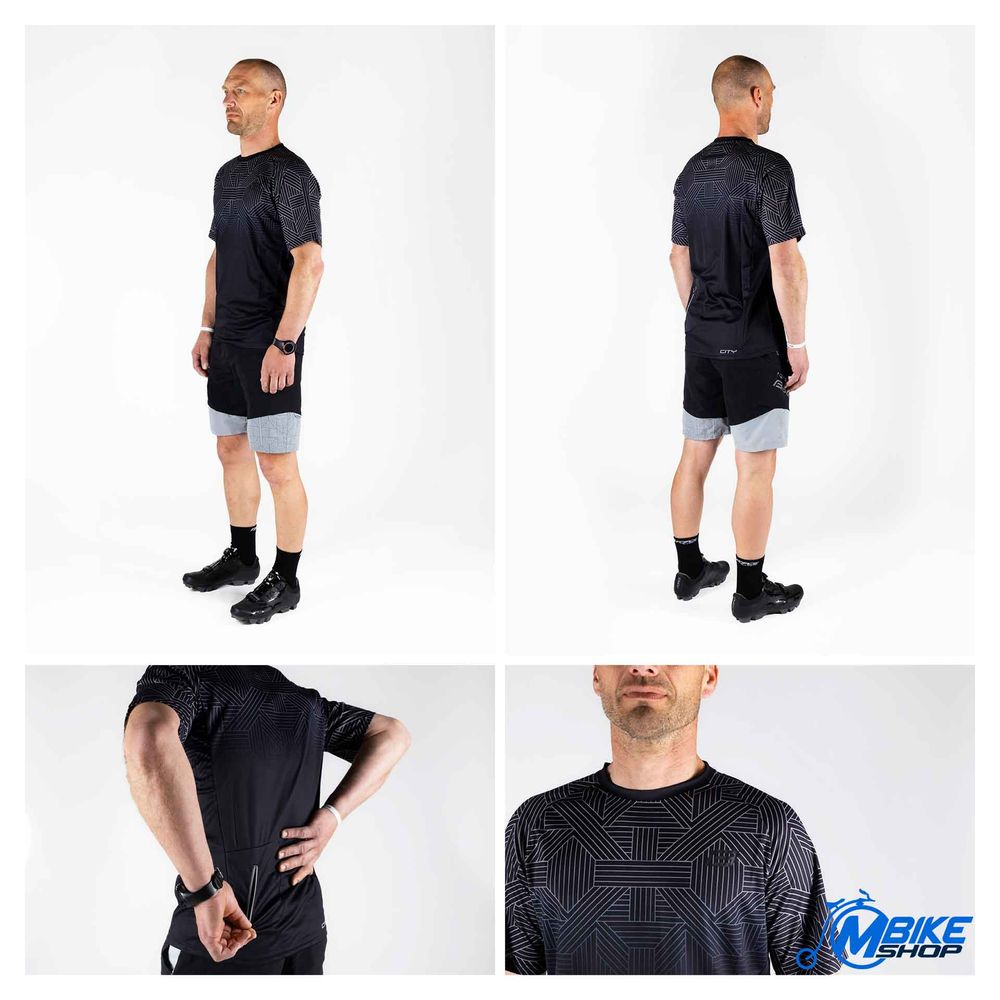 Force Majica kratkih rukava za biciklizam City Black/Grey slika 3