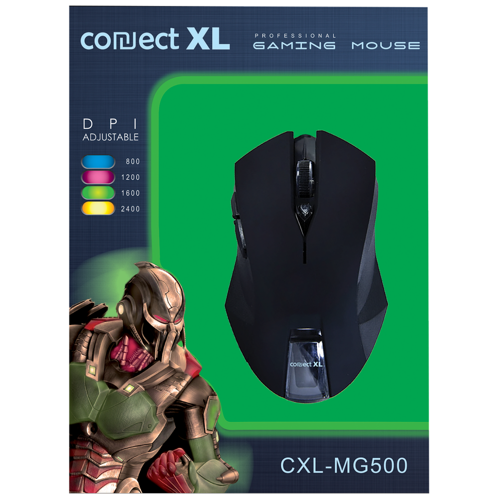 Connect XL Miš optički, 2400dpi GAMER, USB, 6 tipki - CXL-MG500 slika 1
