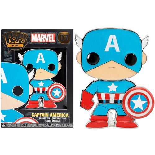 Funko Pop Marvel Captain America Large Ename bedž 10cm slika 1