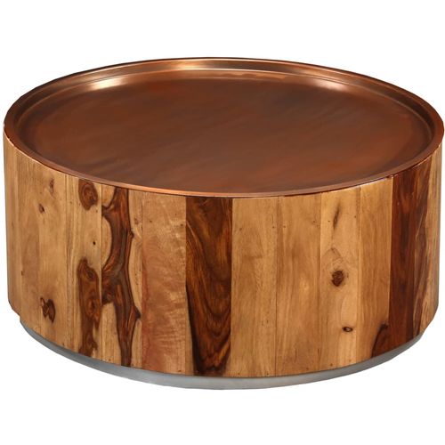Stolić za kavu od masivnog drva šišama i čelika 68 cm slika 56