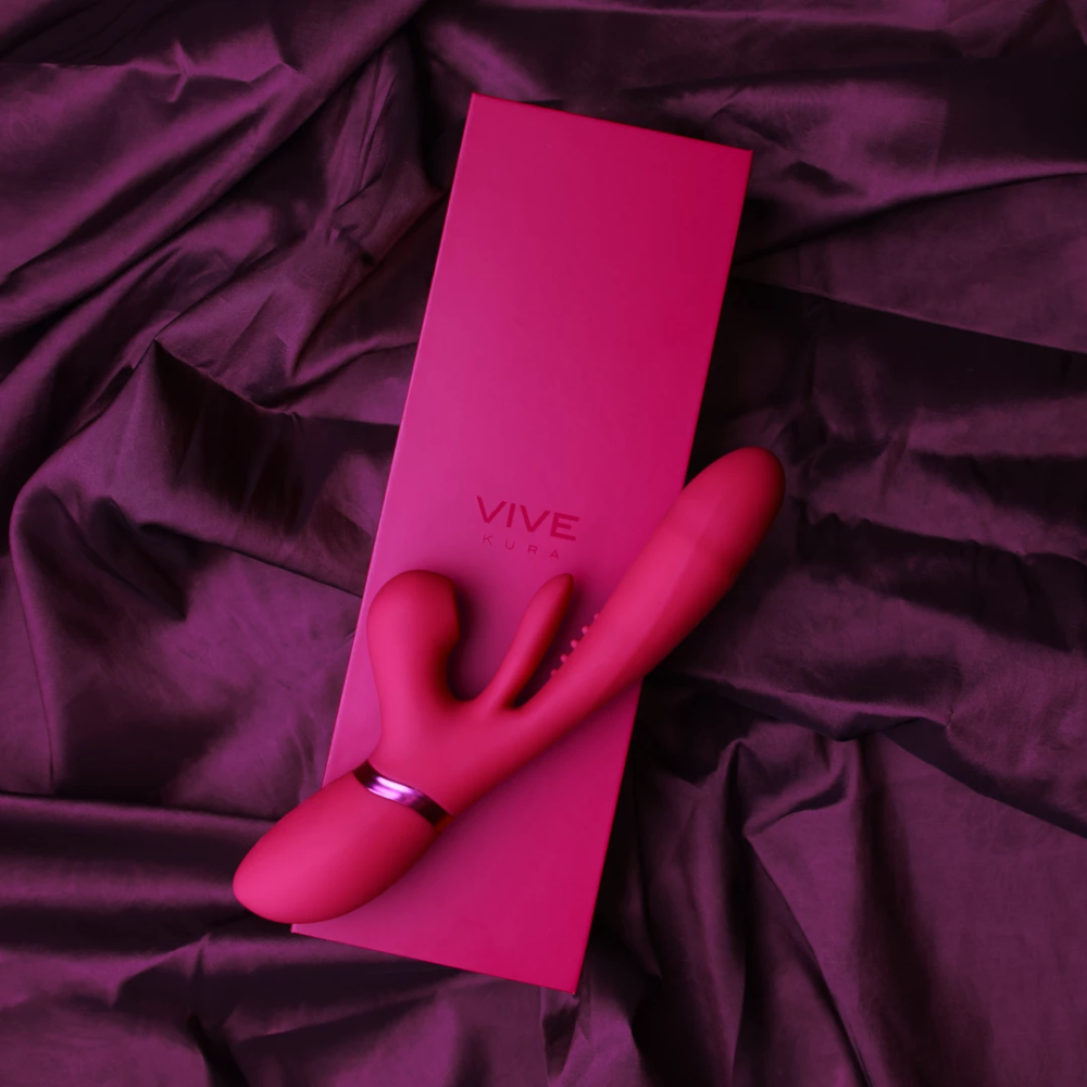 VIVE by Shots Kura - Vibrator za G-točku s mlataranjem jezika i stimulatorom pulsnog vala - roza slika 6