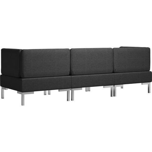 3-dijelni set sofa od tkanine crni slika 4