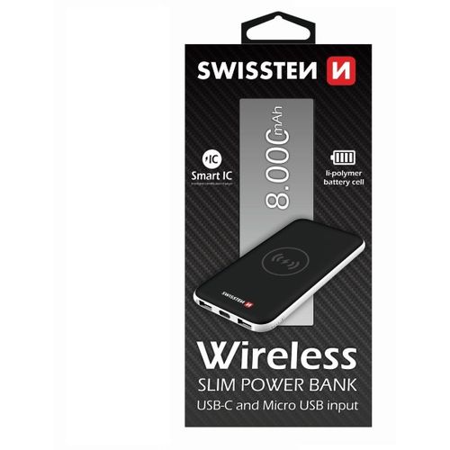 SWISSTEN bežični wireless punjač QI + Powerbank baterija 8000mAh slika 1