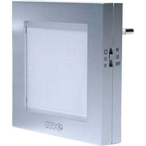 m-e modern-electronics   noćno svjetlo   kvadratni  LED bijela srebrna slika 2